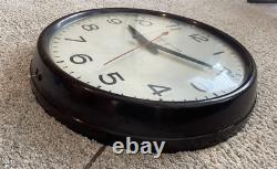 Horloge murale Vintage General Electric 17.5 2915 RED EYE Fabriquée aux États-Unis Testée Fonctionnelle