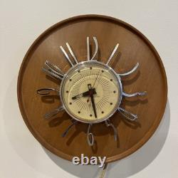 Horloge murale Vintage General Electric Telechron Wellwood 2H59 MCM en excellent état