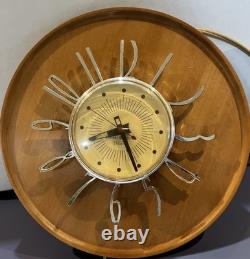Horloge murale Vintage General Electric Telechron Wellwood 2H59 MCM en excellent état