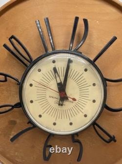 Horloge murale Vintage General Electric Telechron Wellwood Modèle 2H59 Mid-Century