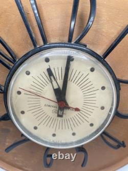 Horloge murale Vintage General Electric Telechron Wellwood Modèle 2H59 Mid-Century