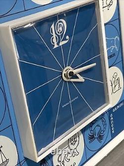 Horloge murale Vtg GE General Electric Zodiac Astrology Mid Century 12x12