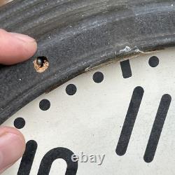 Horloge murale d'école General Electric 17,5 Vintage EN FONCTIONNEMENT Sans verre En l'état