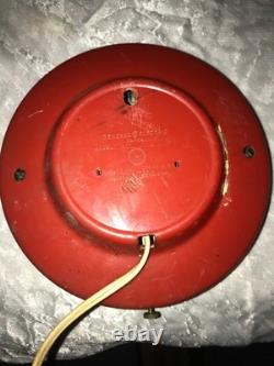Horloge murale de cuisine GENERAL ELECTRIC 2H26 vintage des années 1960, rouge/blanc, diamètre 7¼, fonctionne