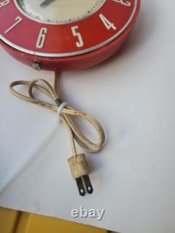 Horloge murale de cuisine General Electric 2H26 des années 1950 - FONCTIONNE 7,5