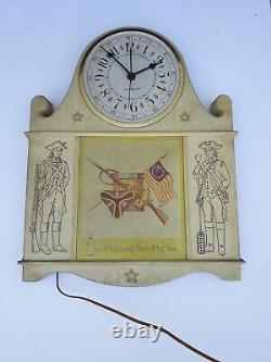 Horloge murale de guerre révolutionnaire General Electric Vtg One If By Land Two If By Sea