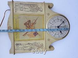 Horloge murale de guerre révolutionnaire General Electric Vtg One If By Land Two If By Sea