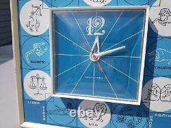 Horloge murale du zodiaque astrologique du milieu du siècle General Electric #2548 en état de marche