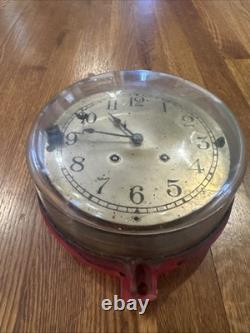 Horloge murale industrielle Vintage General Electric CS-9, cloche de navire, incendie