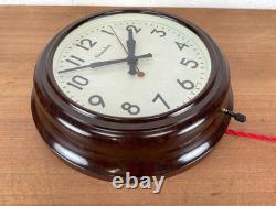 Horloge murale industrielle vintage General Electric Genalex en bakélite des années 1940, en état de marche