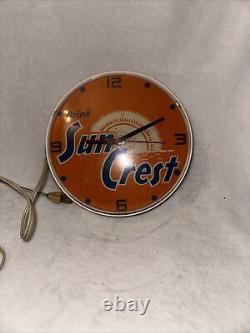 Horloge murale rare vintage General Electric Sun Crest Soda