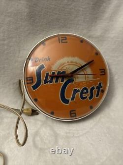 Horloge murale rare vintage General Electric Sun Crest Soda