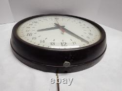 Horloge murale scolaire vintage 24 heures General Electric GE œil rouge