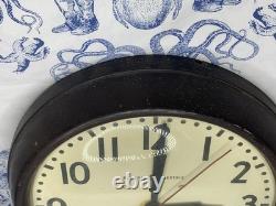 Horloge murale scolaire vintage GE Red Eye General Electric 1H1612 14-1/2 Fonctionne