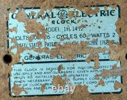 Horloge murale scolaire vintage GE Red Eye General Electric USA 14,5 Modèle 1412 Fonctionne