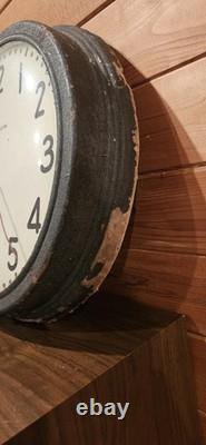 Horloge murale scolaire vintage GE Red Eye General Electric USA 14.5 Modèle 1H 1412