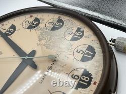 Horloge murale vintage GE General Electric militaire en bakélite 12/24 heures 17,5 pouces À LIRE