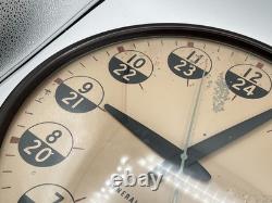 Horloge murale vintage GE General Electric militaire en bakélite 12/24 heures 17,5 pouces À LIRE