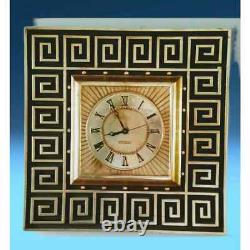 Horloge murale vintage General Electric en or doré des années 1960, style moderne du milieu du siècle