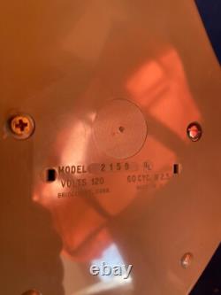 Horloge murale vintage General Electric modèle 2159 verte avocat style mid-century modern