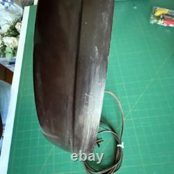 Horloge scolaire fonctionnelle en verre rouge à pois de General Electric vintage