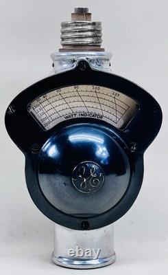 Indicateur de watts GE antique de 1901, type P, numéro de série 177765, étui en cuir d'origine