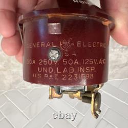Interrupteur Vintage General Electric GE 30A 250V 50A 125VAC Bouton 2231598 Chauffage