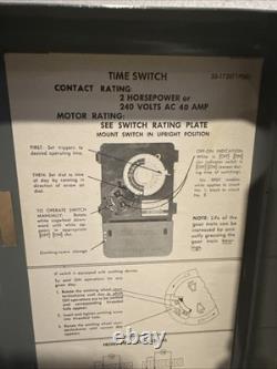 Interrupteur de minuterie de contrôle 24 heures GE General Electric CR121AA01 Vintage SPST avec boîte
