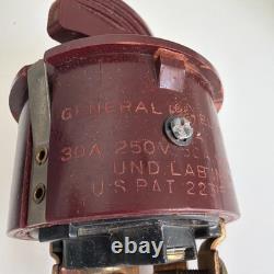 Interrupteur vintage General Electric GE 30A 250V 50A 125VAC bouton 2231598 cadran de chauffage