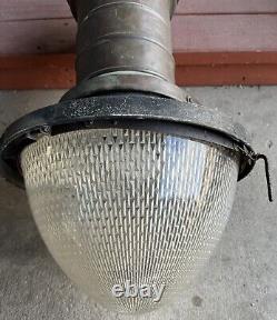 Lampe de rue vintage General Electric à arc lumineux en cuivre et verre, non testée