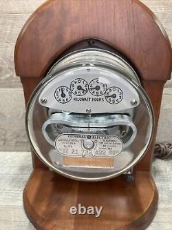 Lampe de table à cadran de compteur General Electric qui tourne en mode Steampunk vintage - Fonctionne SUPER BIEN