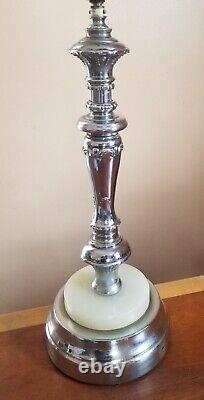 Lampe de table chromée Art Déco vintage General Electric des années 1930-40 Hollywood Regency