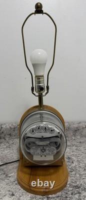 Lampe de table industrielle steampunk vintage avec compteur électrique General Electric (GE)
