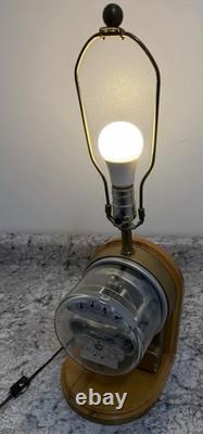 Lampe de table industrielle steampunk vintage avec compteur électrique General Electric (GE)