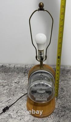 Lampe de table industrielle steampunk vintage avec compteur électrique General Electric (GE)