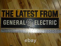 Les dernières nouvelles de General Electric GE - Panneau vintage des années 1950, 7 7/8 x 23 7/8