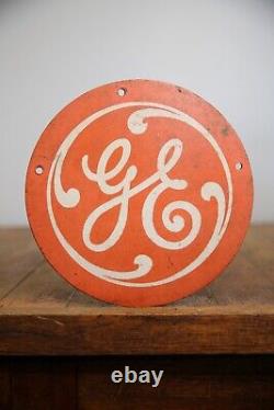 Logo Script Vintage de General Electric Plaque Industrielle pour les Ventilateurs, Moteurs, etc. (GE)