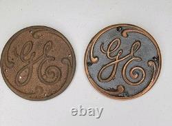 Lot de 2 insignes en métal GE Plaque de machine General Electric 3,5 pouces
