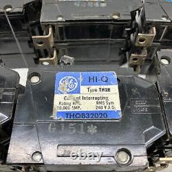 Lot de 9 disjoncteurs vintage General Electric HI-Q Type THQB32020 THQB