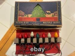 Lumières de Noël Mazda Vintage Antiques Peerless General Electric des années 1930 - Boîte de travail