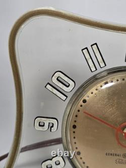 MCM Vintage General Electric Telechron 2H100 Horloge de Bureau/Mur FONCTIONNE (B3)