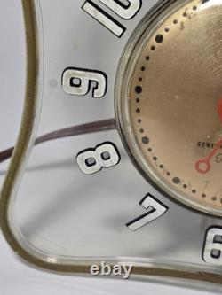 MCM Vintage General Electric Telechron 2H100 Horloge de Bureau/Mur FONCTIONNE (B3)