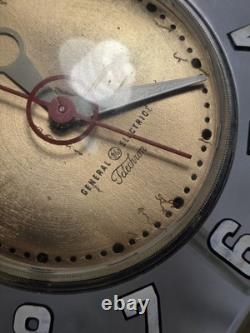 MCM Vintage General Electric Telechron 2H100 Horloge de Bureau/Mur FONCTIONNE (B3)