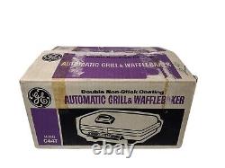 Machine à gaufres, fer à repasser et grille-pain VTG Chrome 1950s General Electric GE Waffle Maker Iron Baker Grill G44T dans sa boîte