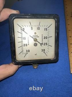 Manomètre Vintage General Electric à Vide/Pression Steampunk G E 0-30 Psi