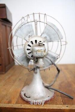 Moteur de ventilateur antique GE 12 lames en métal pièces industrielles vintage General Electric