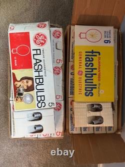 NOUVEAU (24) boîtes de flashbulbes transparents vintage General Electric GE n°5 et n°6