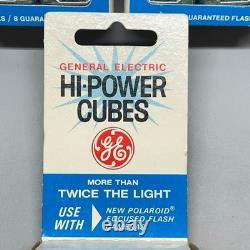 Nouveau NOS Vintage GE Hi-Power Cubes Boîtier 18 paquets de 2 cubes (36 cubes / 144 éclairs)