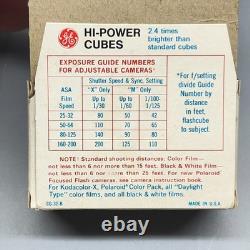Nouveau NOS Vintage GE Hi-Power Cubes Boîtier 18 paquets de 2 cubes (36 cubes / 144 éclairs)