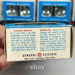 Nouveau NOS Vintage GE Hi-Power Cubes Boîtier 18 paquets de 2 cubes (36 cubes / 144 éclairs)